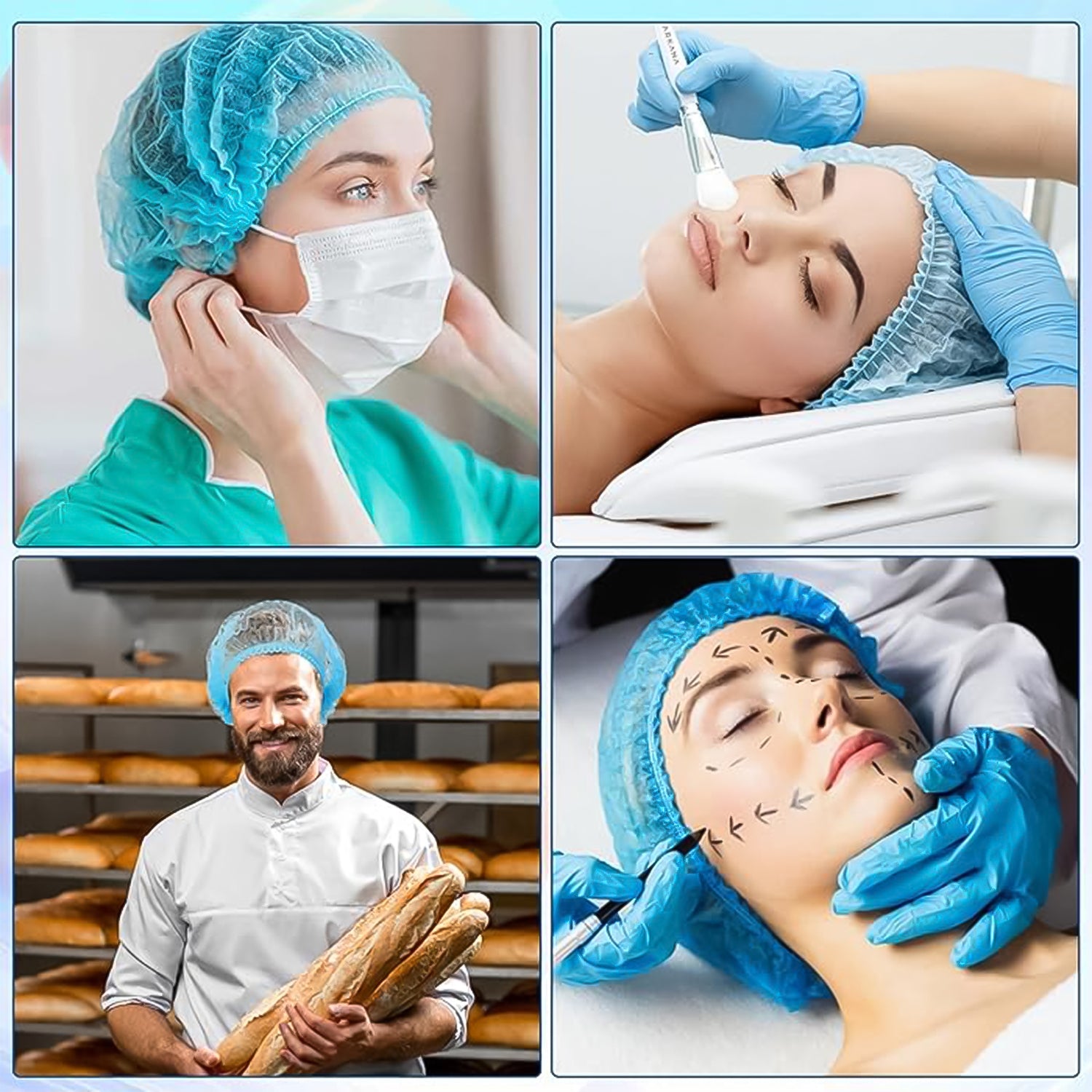 Shower Cap Waterproof Disposable Shower Cap 100 Pieces Shower Cap Waterproof Disposable Shower Cap 100 Pieces